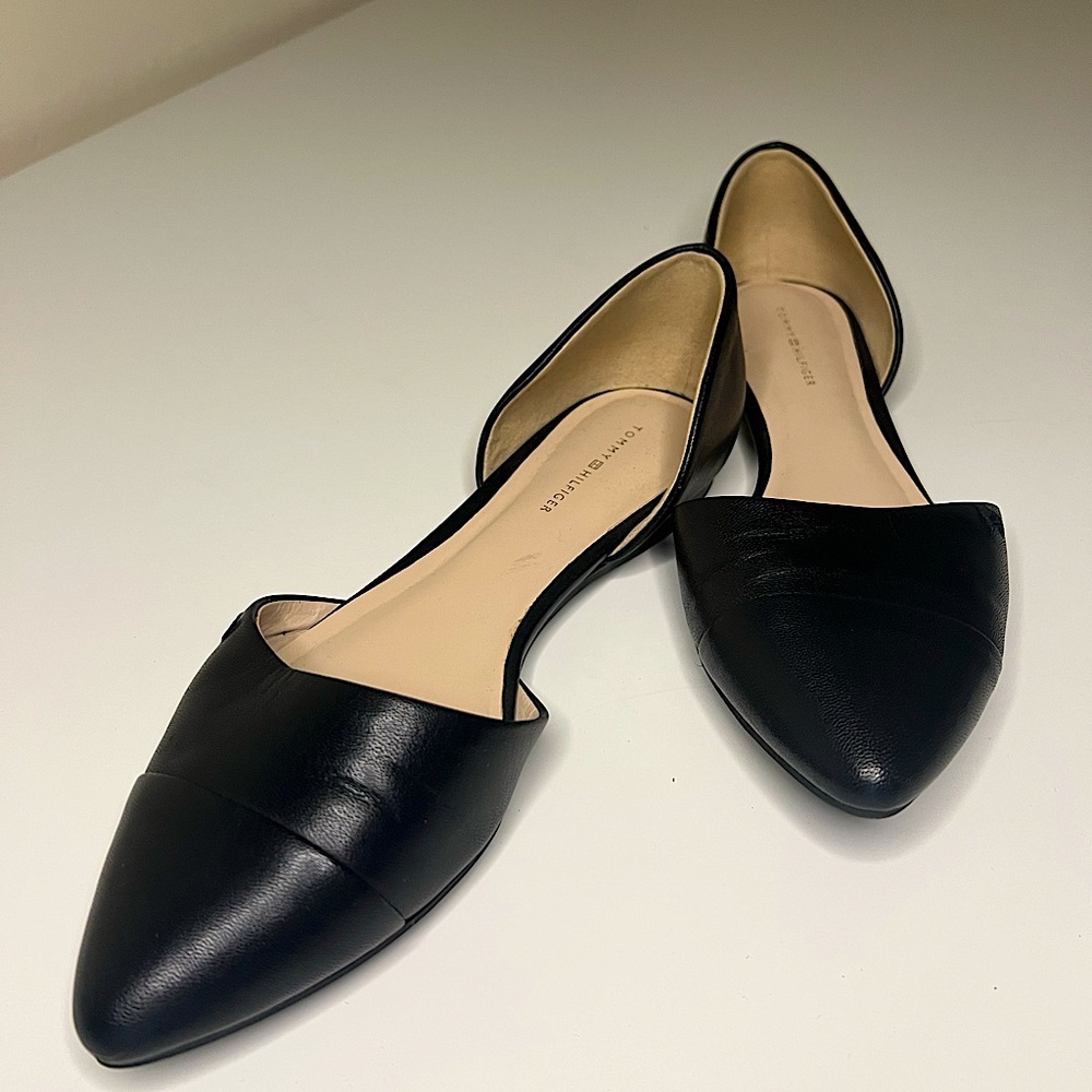 Tommy Hilfiger D’orsay Cut Out Flats Size 8